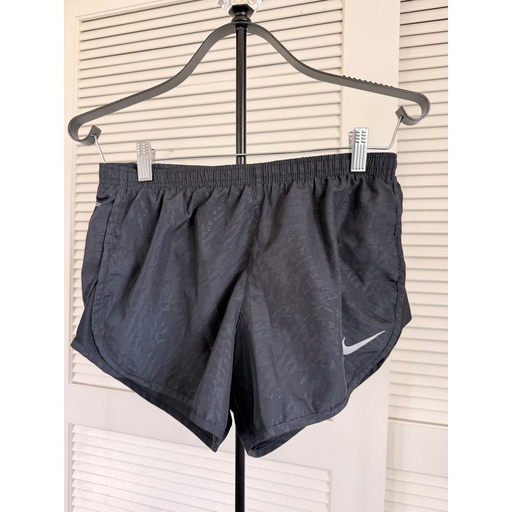 Nike Dri-FIT Running Shorts Black Geometric Jacquard Small Rear Zip Pocket